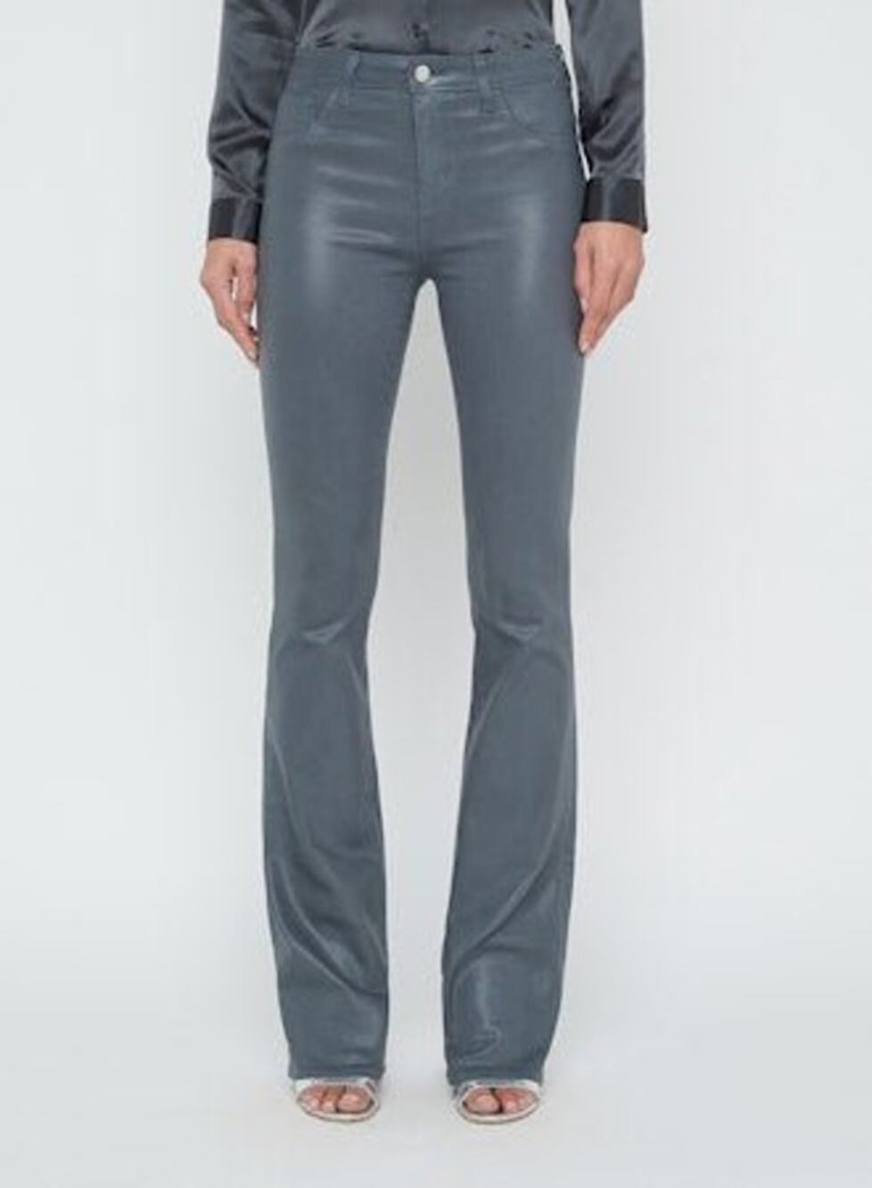 L'Agence Selma Sleek Bootcut Jeans in Dark Shodow Coated 25